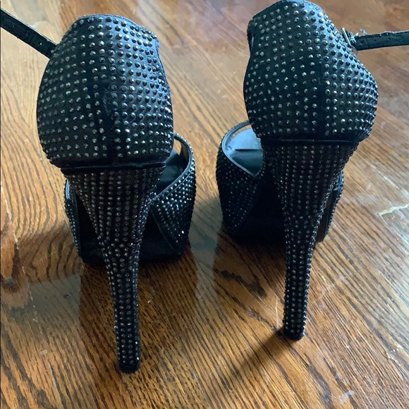 Steve Madden black rhinestone heels  size 8.5 - Picture 2 of 8